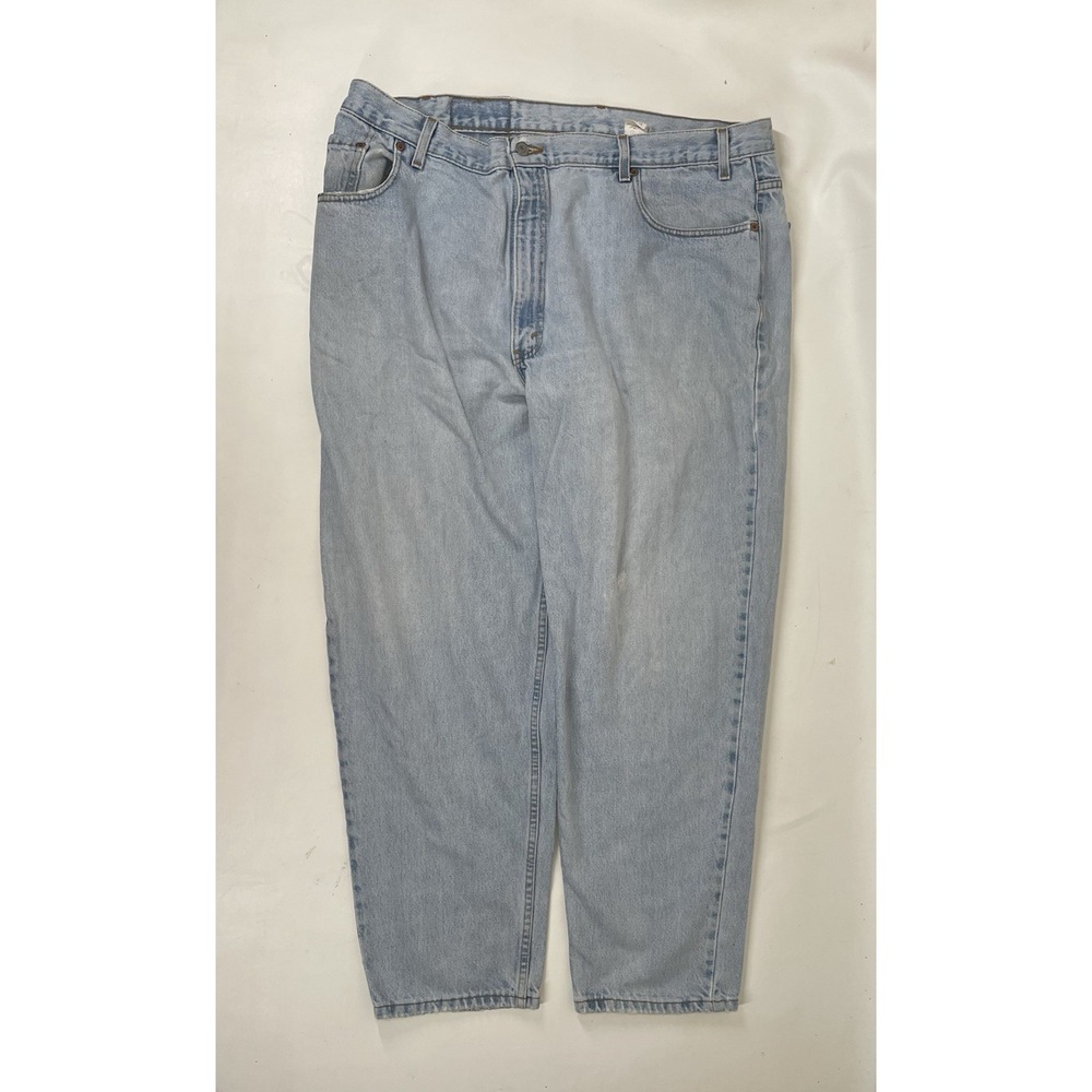 Levis 560 USA Made Tapered Leg Red Tab Light Wash Jeans Mens Size 42x30 Blue VTG